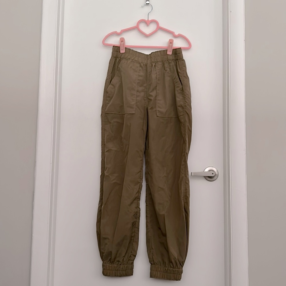 Ganni Olive Green Utility Jogger Pants